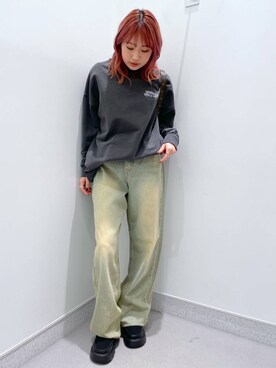 「FOREVER 21（フォーエバー トゥエンティーワン）のアイテム（スウェット）」を使った、rikopin1209さん（レディース・153cm）の冬コーディネート