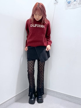 「アイテム（スリッポン）」を使った、rikopin1209さん（レディース・153cm・20代）の冬コーディネート