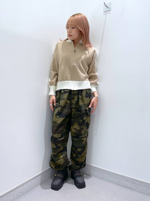 カモフラージュ フレアパンツ ルーズ 韓国 ストリート hr6535 org.jpg