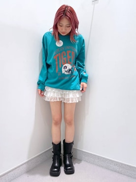 「FOREVER 21（フォーエバー トゥエンティーワン）のアイテム（スウェット）」を使った、rikopin1209さん（レディース・153cm）の冬コーディネート