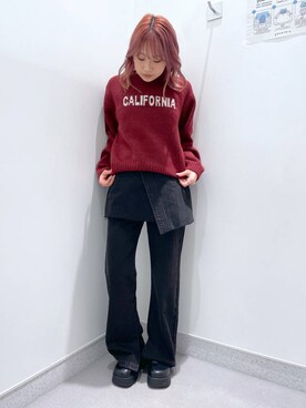 「アイテム（スリッポン）」を使った、rikopin1209さん（レディース・153cm・20代）の冬コーディネート