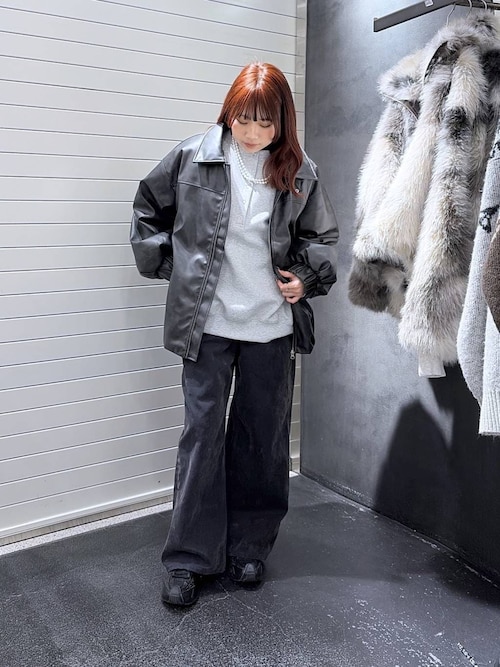 ヴィンテージパファーレザーブルゾン【中綿入りで冬の防寒も