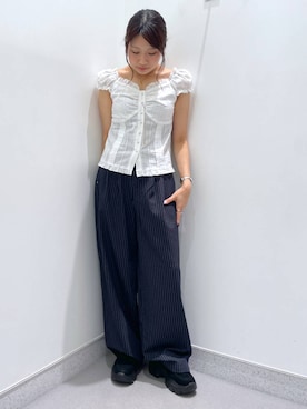 「アイテム（モカシン/デッキシューズ）」を使った、rikopin1209さん（レディース・153cm）の夏コーディネート