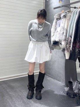 「JEANASIS（ジーナシス）のルーズFITロングブーツ/581263（ブーツ）」を使った、rikopin1209さん（レディース・153cm）の秋コーディネート