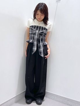 「アイテム（その他トップス、その他）」を使った、rikopin1209さん（レディース・153cm）の夏コーディネート