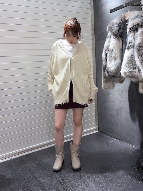 デニムフロッキースカート38 Whim Gazette（ウィム ガゼット） デニムスカート デニムフロッキー