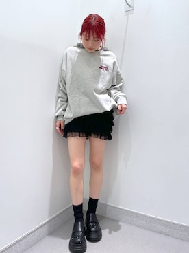 「FOREVER 21（フォーエバー トゥエンティーワン）のアイテム（スウェット）」を使った、rikopin1209さん（レディース・153cm）の冬コーディネート