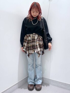 「FOREVER 21（フォーエバー トゥエンティーワン）のアイテム（スウェット）」を使った、rikopin1209さん（レディース・153cm）の冬コーディネート