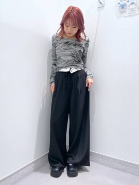 「アイテム（スリッポン）」を使った、rikopin1209さん（レディース・153cm・20代）の冬コーディネート