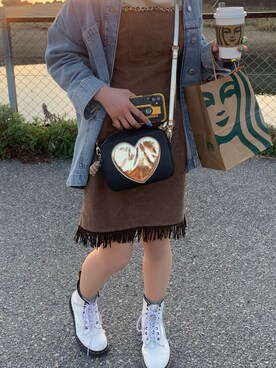 「古着女子」｜「アイテム（デニムジャケット）」を使った、chocoさん（レディース・152cm）の春コーディネート