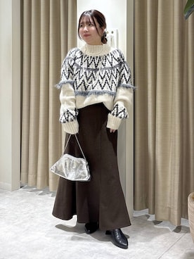 「アイテム（ネックレス）」を使った、harunaさん（レディース・147cm・30代）の冬コーディネート