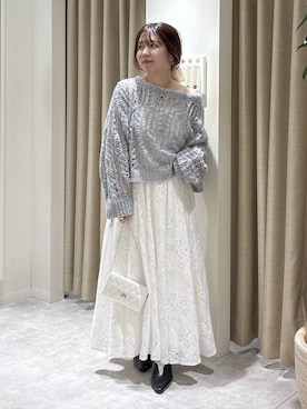 「mysty woman（ミスティウーマン）の【Petit Moments】Elica Necklace 574783（Necklace、グリーン系）」を使った、harunaさん（レディース・147cm）の春コーディネート