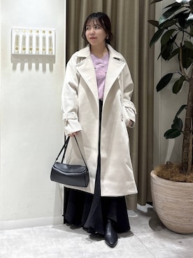 「アイテム（チェスターコート）」を使った、harunaさん（レディース・147cm）の秋コーディネート