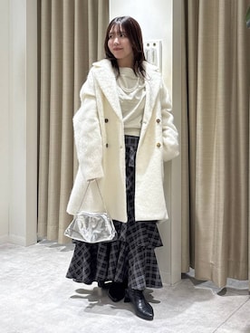 「アイテム（チェスターコート）」を使った、harunaさん（レディース・147cm・30代）の冬コーディネート