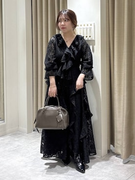 「mysty woman（ミスティウーマン）の【story. 】スイッチハンドルボストン 572846（Handbag、ブラウン系）」を使った、harunaさん（レディース・147cm）の春コーディネート