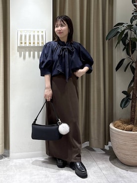 「mysty woman（ミスティウーマン）のアイテム（バッグ）」を使った、harunaさん（レディース・147cm）の秋コーディネート