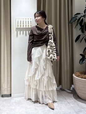 「mysty woman（ミスティウーマン）のアイテム（バッグ）」を使った、harunaさん（レディース・147cm）の秋コーディネート