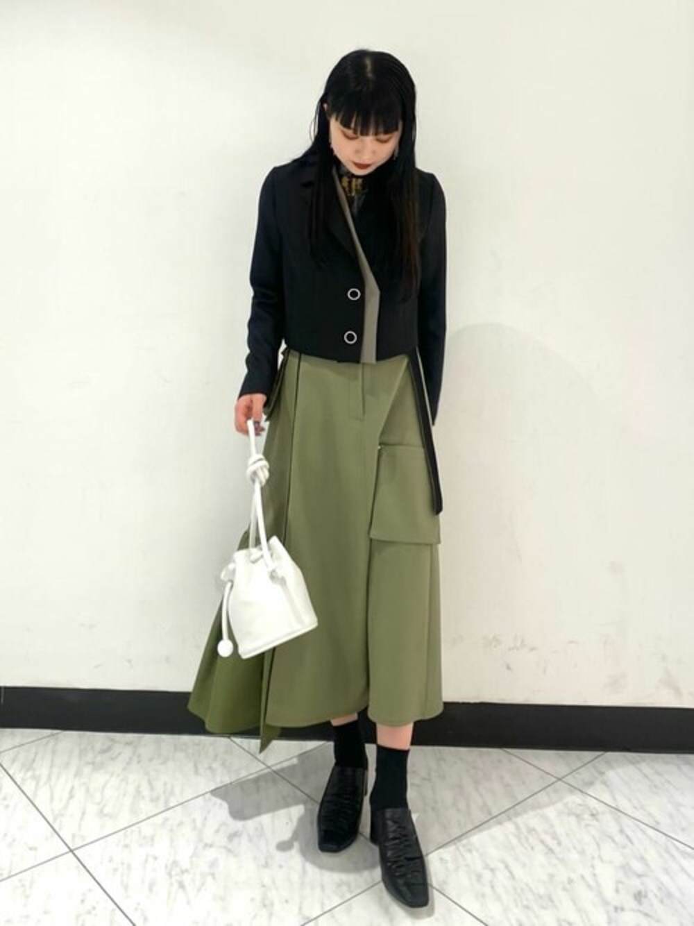 UNITED TOKYO レイヤードカラーショートジャケットブラック