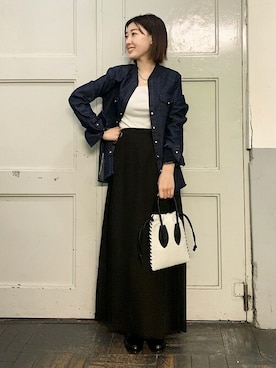 「アイテム（キャミソール）」を使った、土倉さん（レディース・153cm）の冬コーディネート