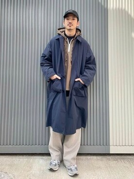 「BEAMS」｜「アイテム（ステンカラーコート）」を使った、B:MING by BEAMS MENさん（メンズ・175cm）の冬コーディネート