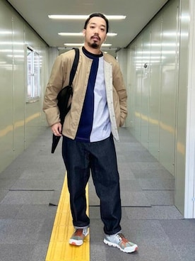 「DANTON（ダントン）のアイテム（ブルゾン）」を使った、B:MING by BEAMS MENさん（メンズ・170cm）の春コーディネート