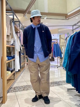 「DANTON（ダントン）のアイテム（ブルゾン）」を使った、B:MING by BEAMS MENさん（メンズ・175cm）の春コーディネート