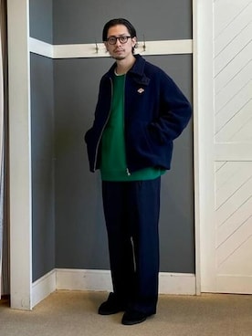 「DANTON（ダントン）のアイテム（ブルゾン）」を使った、B:MING by BEAMS MENさん（メンズ・176cm）の秋コーディネート