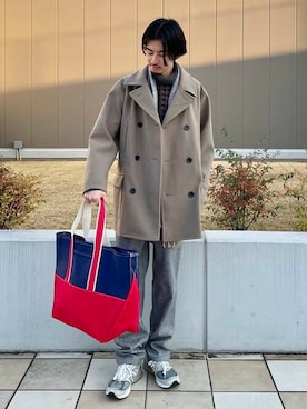 「B:MING by BEAMS（ビーミングバイビームス）のB:MING by BEAMS / 7ゲージ チェックジャカード タートルネックニット（ニット/セーター）」を使った、B:MING by BEAMS MENさん（メンズ・178cm）の冬コーディネート