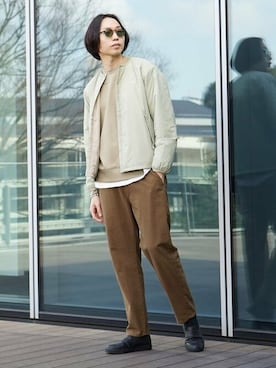 「Lee（リー）のアイテム（その他パンツ）」を使った、B:MING by BEAMS MENさん（メンズ・186cm）の冬コーディネート