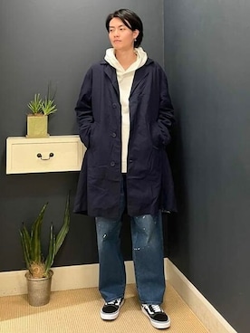 「アイテム（ステンカラーコート）」を使った、B:MING by BEAMS MENさん（メンズ・180cm）の冬コーディネート