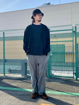 「FRUIT OF THE LOOM（フルーツオブザルーム）のアイテム（帽子）」を使った、B:MING by BEAMS MENさん（メンズ・173cm）の春コーディネート