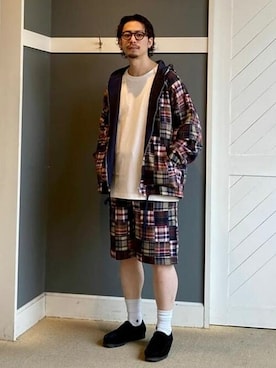 beams sszパッチワーク チェック ショートパンツ B:MING by BEAMS / パッチワーク マドラスチェック ショートパンツ