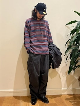 「UNIVERSAL OVERALL（ユニバーサルオーバーオール）のアイテム（キャップ）」を使った、B:MING by BEAMS MENさん（メンズ・179cm）の秋コーディネート