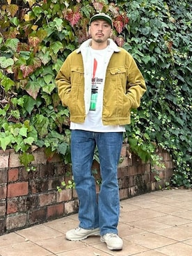 「Lee（リー）のアイテム（ブルゾン）」を使った、B:MING by BEAMS MENさん（メンズ・173cm）の冬コーディネート