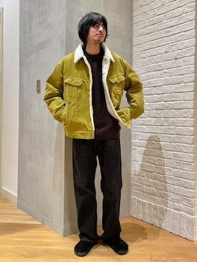 「Lee（リー）のアイテム（ブルゾン）」を使った、B:MING by BEAMS MENさん（メンズ・178cm）の冬コーディネート