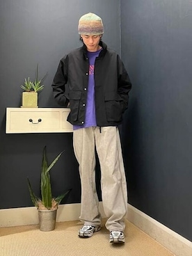 「ニットキャップ」｜「アイテム（ブルゾン）」を使った、B:MING by BEAMS MENさん（メンズ・180cm）の冬コーディネート