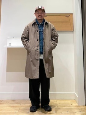 「B:MING by BEAMS（ビーミングバイビームス）のアイテム（ステンカラーコート）」を使った、B:MING by BEAMS MENさん（メンズ・175cm）の冬コーディネート