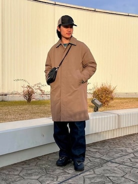 「B:MING by BEAMS（ビーミングバイビームス）のアイテム（ステンカラーコート）」を使った、B:MING by BEAMS MENさん（メンズ・166cm）の冬コーディネート