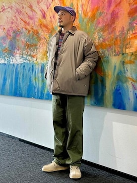 「UNIVERSAL OVERALL（ユニバーサルオーバーオール）のアイテム（ジャケット/アウター）」を使った、B:MING by BEAMS MENさん（メンズ・173cm）の冬コーディネート
