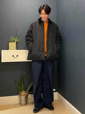「UNIVERSAL OVERALL（ユニバーサルオーバーオール）のアイテム（ジャケット/アウター）」を使った、B:MING by BEAMS MENさん（メンズ・178cm）の冬コーディネート
