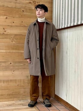 「B:MING by BEAMS（ビーミングバイビームス）のアイテム（ステンカラーコート）」を使った、B:MING by BEAMS MENさん（メンズ・176cm）の冬コーディネート