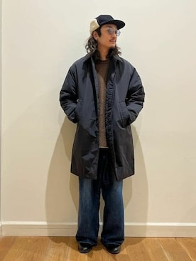 「B:MING by BEAMS（ビーミングバイビームス）のアイテム（ステンカラーコート）」を使った、B:MING by BEAMS MENさん（メンズ・179cm）の冬コーディネート