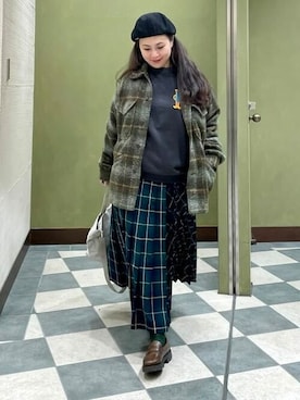 「PENDLETON（ペンドルトン）のアイテム（ジャケット/アウター）」を使った、B:MING by BEAMS MENさん（レディース・160cm）の冬コーディネート
