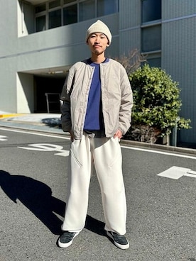「DANTON（ダントン）のアイテム（ブルゾン）」を使った、B:MING by BEAMS MENさん（メンズ・171cm）の冬コーディネート