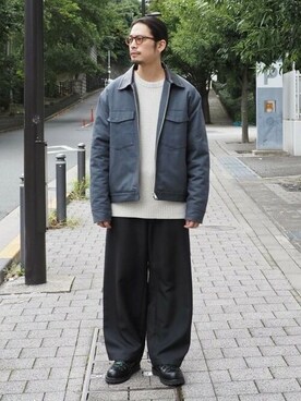 「UNIVERSAL OVERALL（ユニバーサルオーバーオール）のアイテム（ブルゾン）」を使った、B:MING by BEAMS MENさん（メンズ・176cm）の秋コーディネート