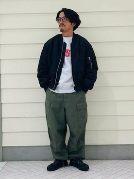 「アイテム（MA-1）」を使った、B:MING by BEAMS MENさん（メンズ・170cm）の秋コーディネート