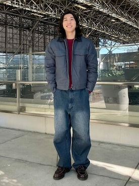 「UNIVERSAL OVERALL（ユニバーサルオーバーオール）のアイテム（ブルゾン）」を使った、B:MING by BEAMS MENさん（メンズ・166cm）の秋コーディネート