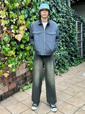 「UNIVERSAL OVERALL（ユニバーサルオーバーオール）のアイテム（ブルゾン）」を使った、B:MING by BEAMS MENさん（メンズ・178cm）の秋コーディネート