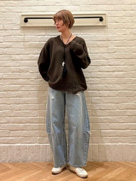 「B:MING by BEAMS（ビーミングバイビームス）のアイテム（ニット/セーター）」を使った、B:MING by BEAMS MENさん（レディース・166cm）の冬コーディネート