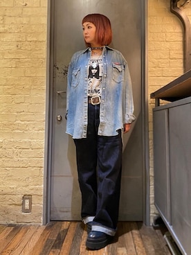 「シャツ 」｜「アイテム（アクセサリー）」を使った、つぼねさん（レディース・153cm）の秋コーディネート
